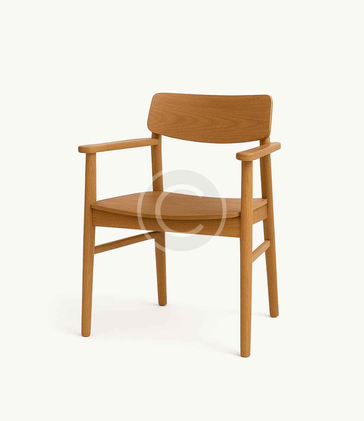 Oak arm dining chair