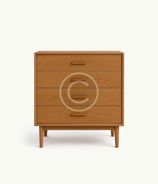 Three-drawer oak dresser