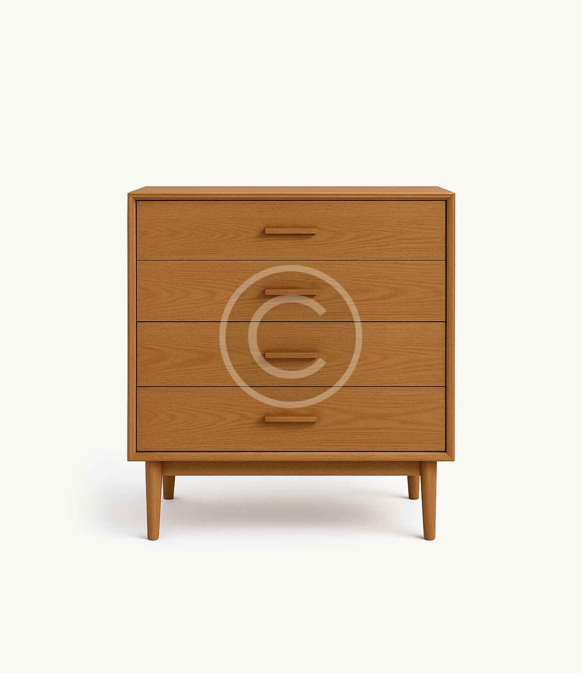 Three-drawer oak dresser