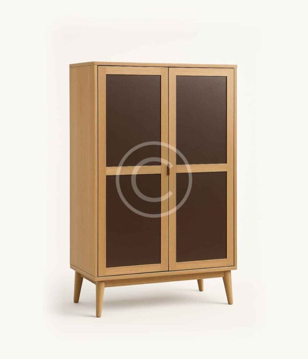 Two-door oak cabinet