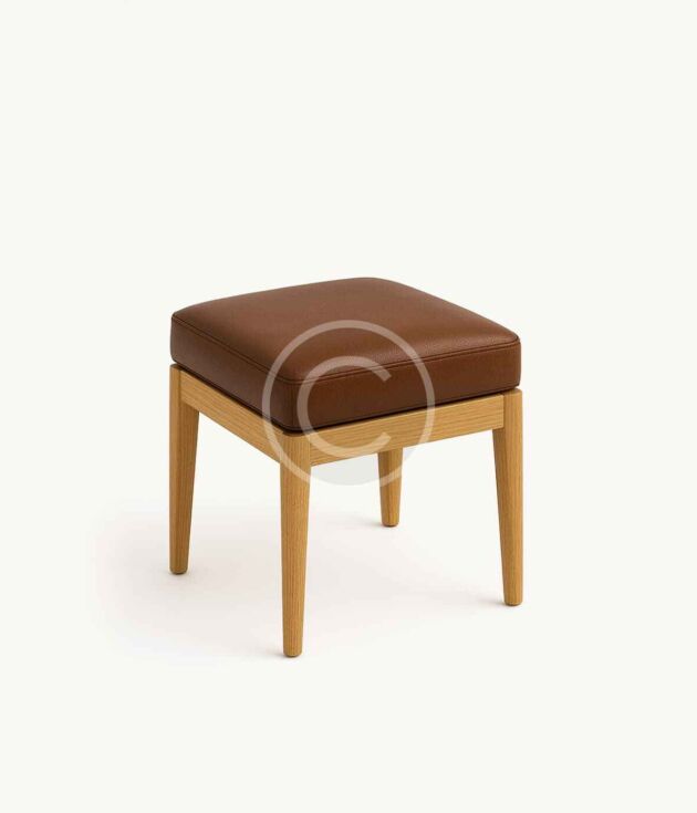 Leather cushion ottoman