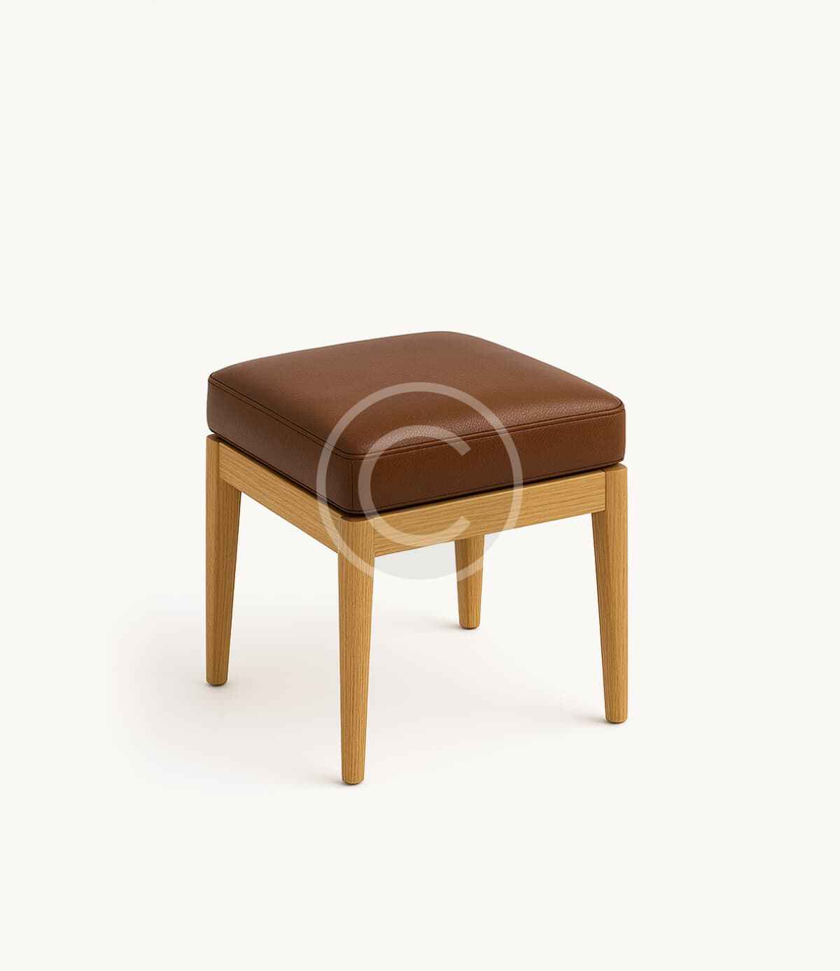 Leather cushion ottoman